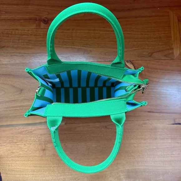 NWOT Kate Spade New York x Target Green and White Stripe Knit Crossbody Bag OS - Picture 14 of 16